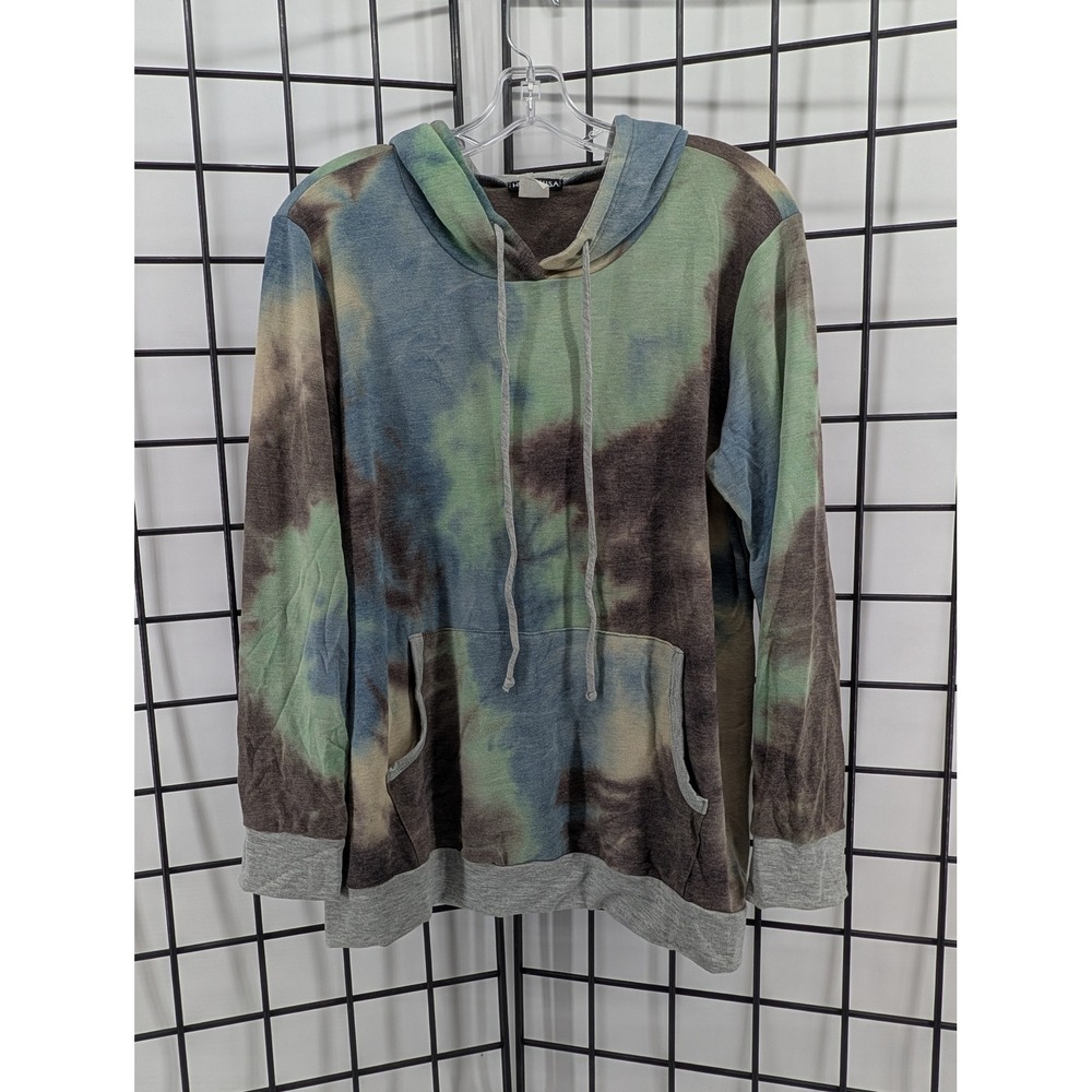 Heimish Hoodie Women Large Multi Color NWOT Tie Dye Soft Pullover Size Small